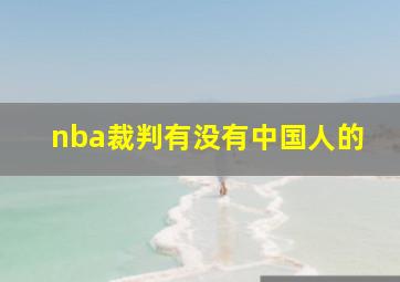 nba裁判有没有中国人的