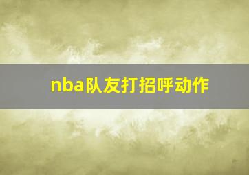 nba队友打招呼动作