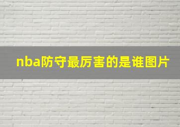 nba防守最厉害的是谁图片