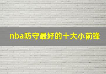 nba防守最好的十大小前锋