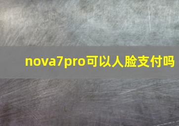 nova7pro可以人脸支付吗