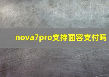 nova7pro支持面容支付吗