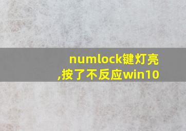 numlock键灯亮,按了不反应win10