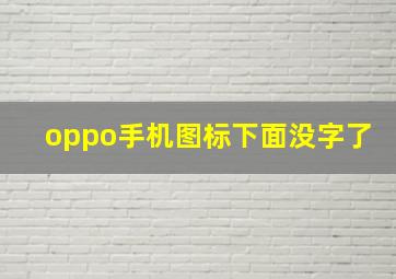 oppo手机图标下面没字了