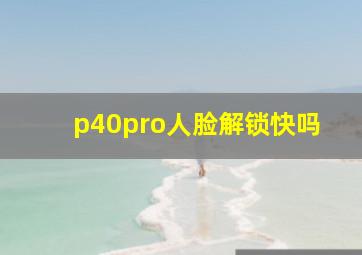 p40pro人脸解锁快吗