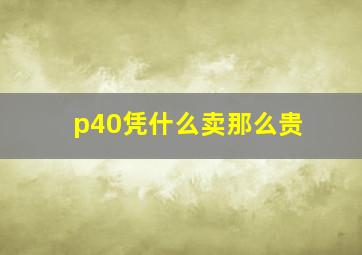 p40凭什么卖那么贵