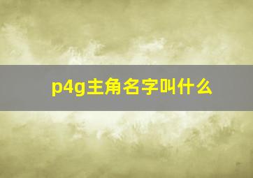 p4g主角名字叫什么