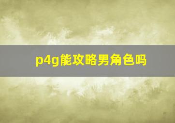 p4g能攻略男角色吗