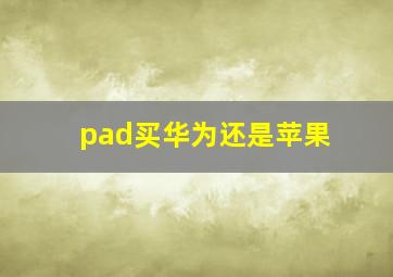 pad买华为还是苹果