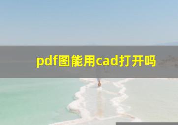 pdf图能用cad打开吗