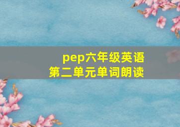 pep六年级英语第二单元单词朗读