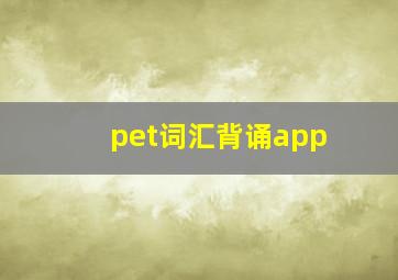 pet词汇背诵app