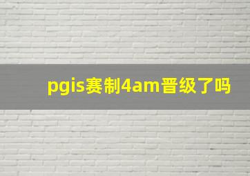 pgis赛制4am晋级了吗