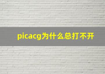 picacg为什么总打不开