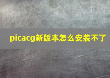 picacg新版本怎么安装不了