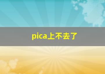 pica上不去了