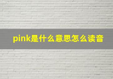 pink是什么意思怎么读音