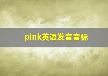 pink英语发音音标