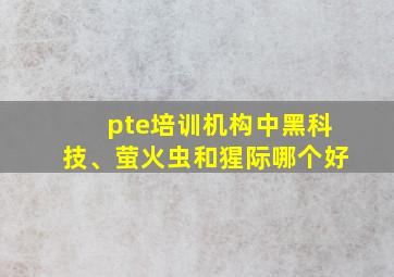 pte培训机构中黑科技、萤火虫和猩际哪个好