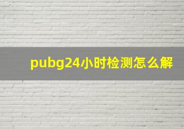 pubg24小时检测怎么解