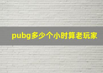 pubg多少个小时算老玩家