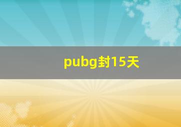 pubg封15天