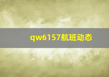 qw6157航班动态