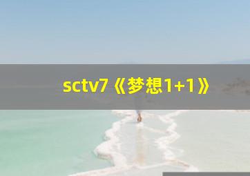 sctv7《梦想1+1》