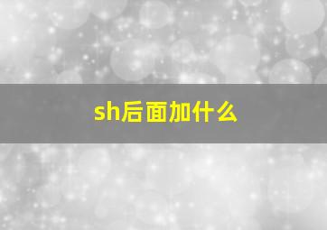 sh后面加什么