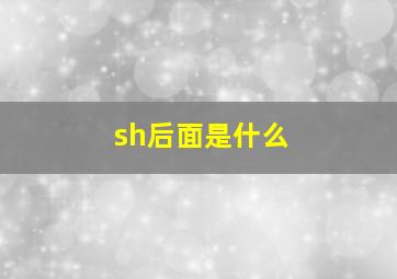 sh后面是什么