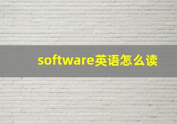 software英语怎么读