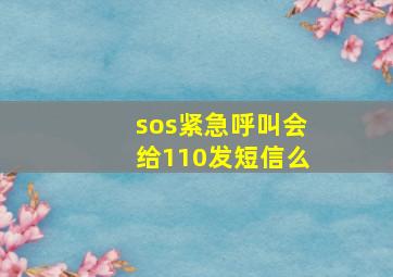 sos紧急呼叫会给110发短信么