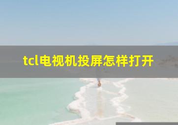 tcl电视机投屏怎样打开