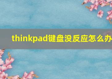 thinkpad键盘没反应怎么办