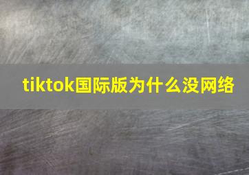 tiktok国际版为什么没网络