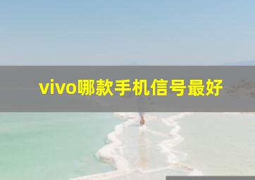 vivo哪款手机信号最好