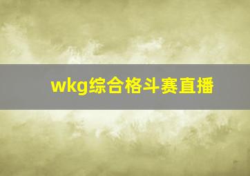 wkg综合格斗赛直播