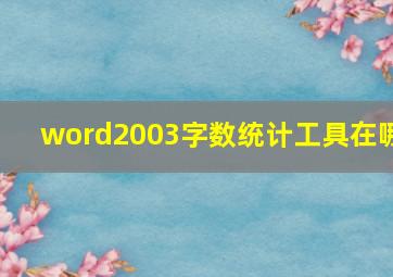 word2003字数统计工具在哪