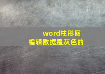 word柱形图编辑数据是灰色的