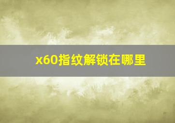 x60指纹解锁在哪里