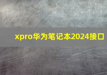 xpro华为笔记本2024接口