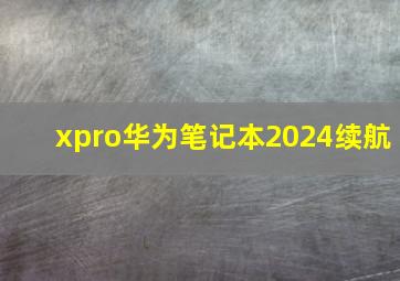 xpro华为笔记本2024续航