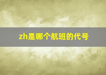 zh是哪个航班的代号