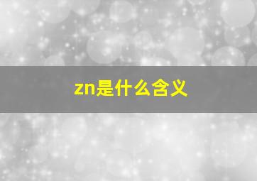 zn是什么含义