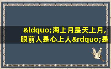 “海上月是天上月,眼前人是心上人”是什么意思