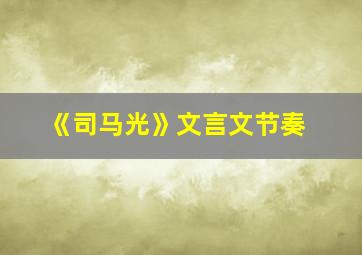 《司马光》文言文节奏