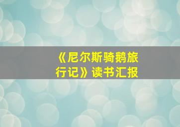 《尼尔斯骑鹅旅行记》读书汇报