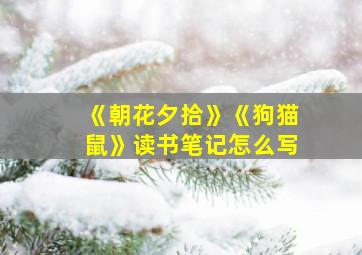 《朝花夕拾》《狗猫鼠》读书笔记怎么写