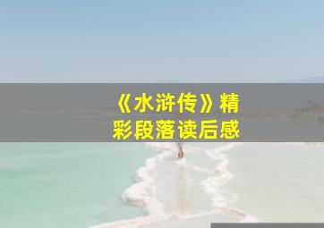 《水浒传》精彩段落读后感