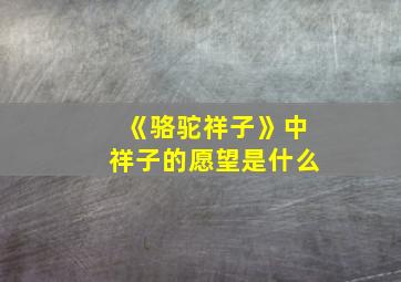 《骆驼祥子》中祥子的愿望是什么